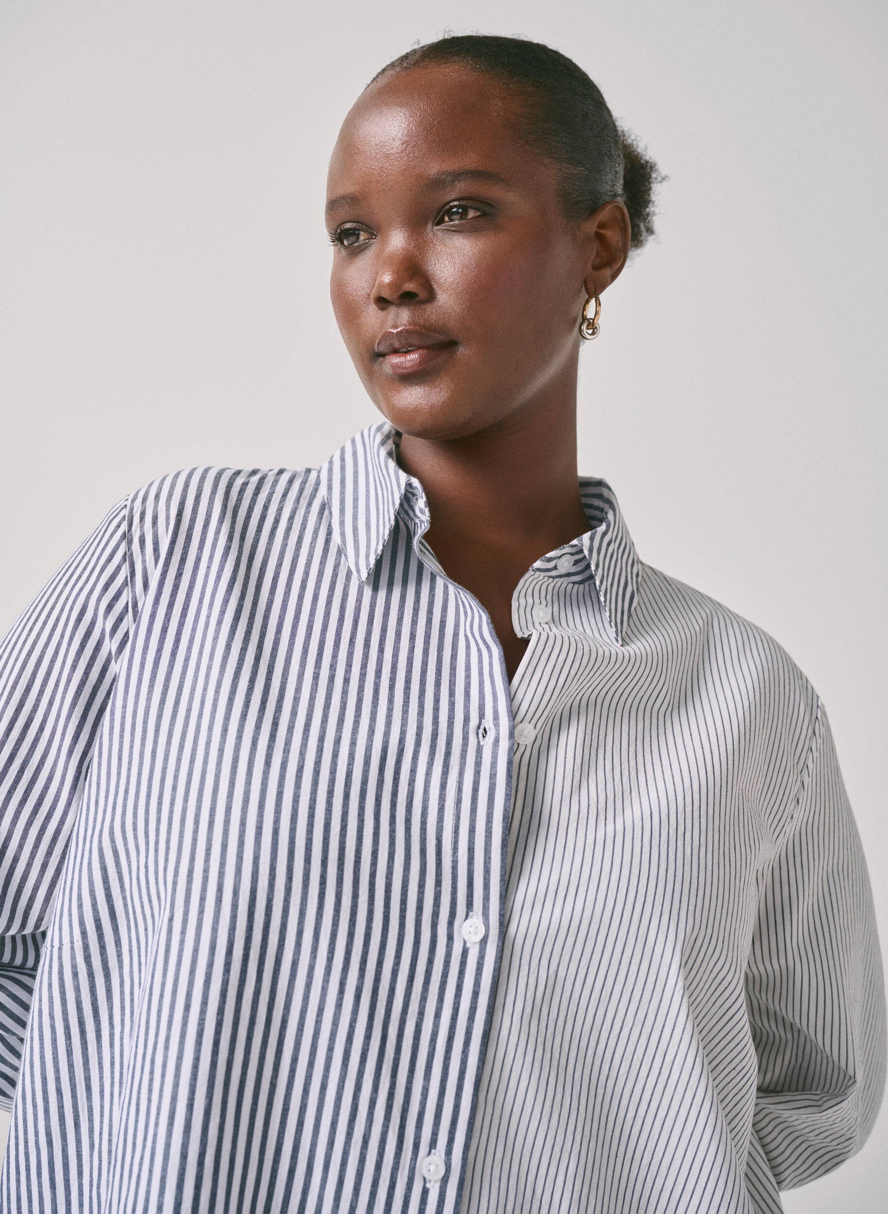 Zizzi Pitk&auml;hihainen raidallinen paita, Lava Smoke Stripe, Image image number 0