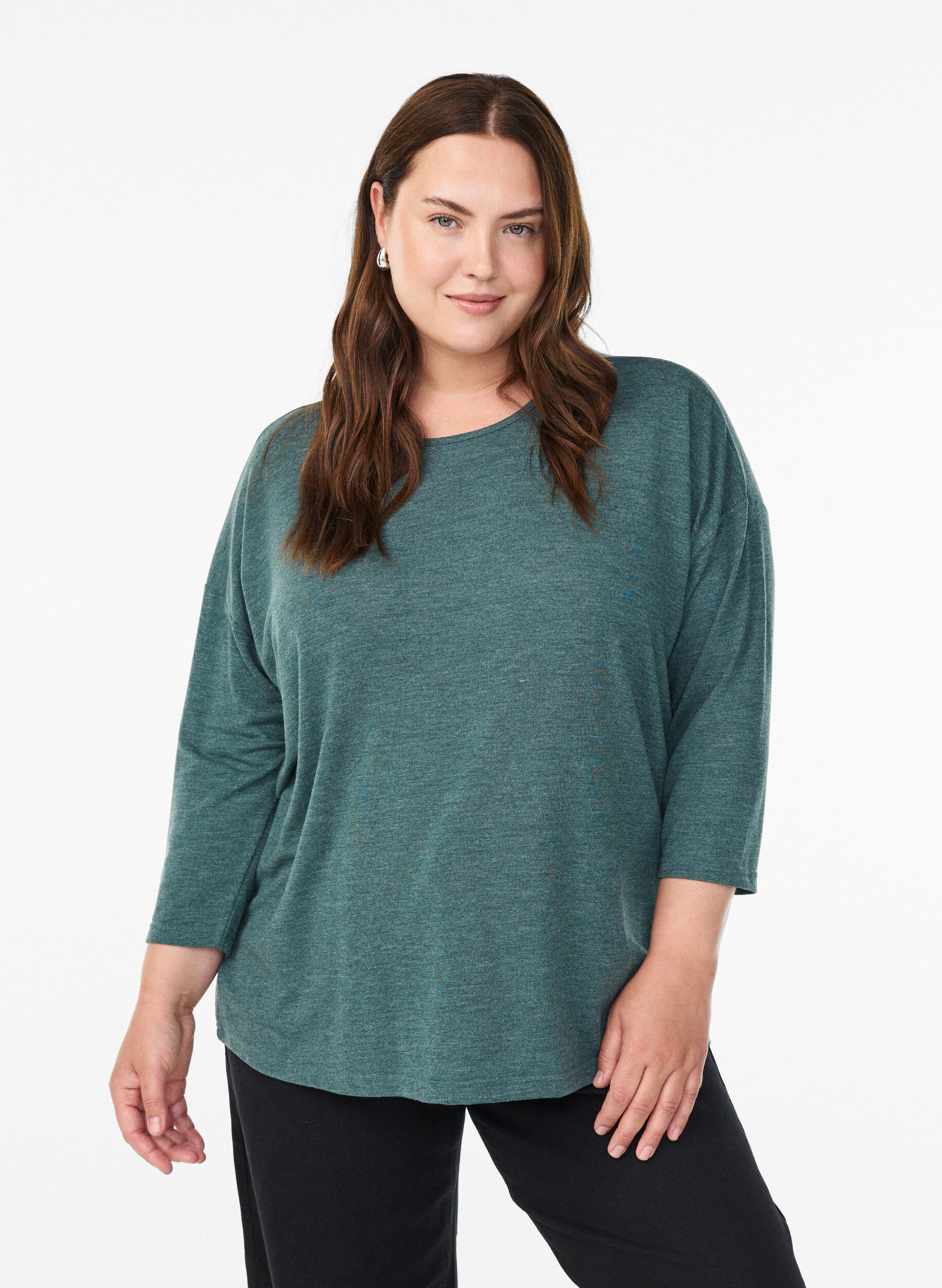 Jersey -pusero 3/4-hihoilla, Vihre&auml;, Model