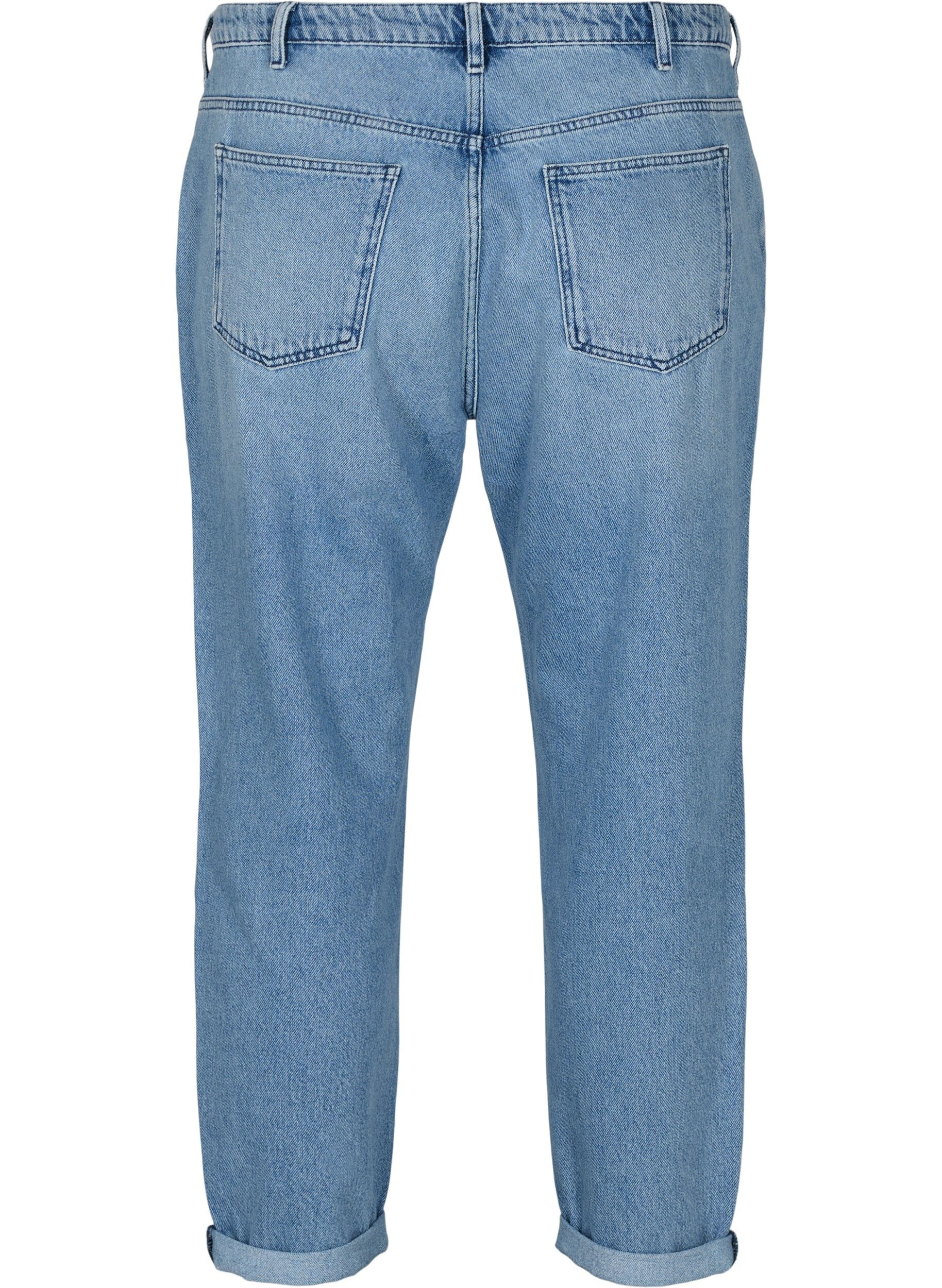 Zizzi Mom fit Mille -farkut v&auml;rikuvioduilla lahkeilla, Blue Denim Comb, Packshot image number 1
