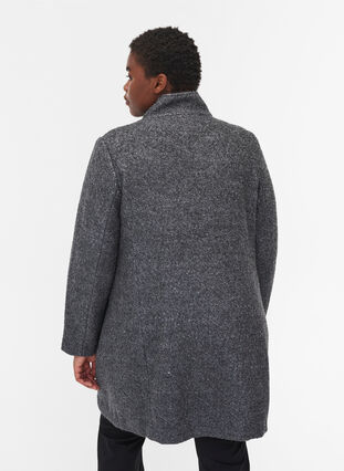 Vetoketjullinen takki villaa, Dark Grey Melange, Model image number 1