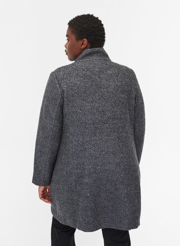 Vetoketjullinen takki villaa, Dark Grey Melange, Model image number 1