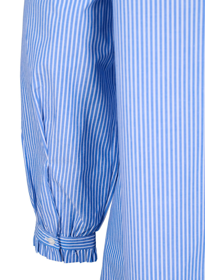 Raidallinen tunika röyhelöillä, Princess Blue W. St., Packshot image number 3