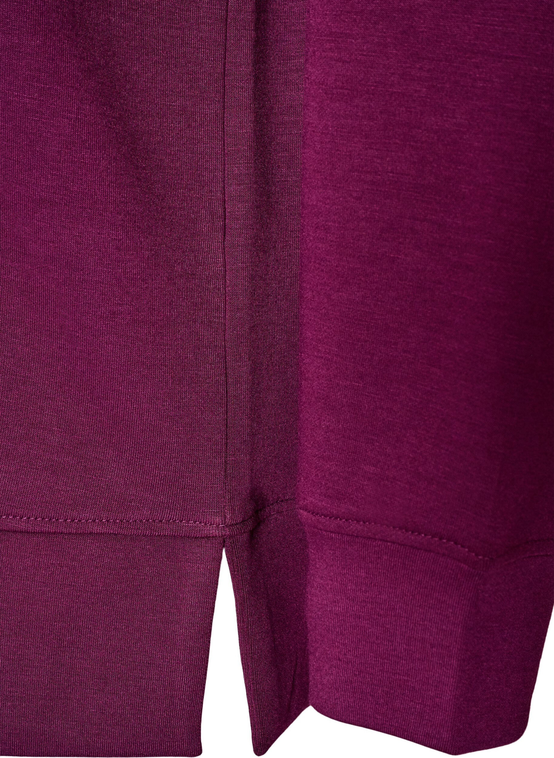 ZizziPitk&auml;hihainen jerseypusero py&ouml;re&auml;ll&auml; p&auml;&auml;ntiell&auml;, Violetti, Packshot image number 3