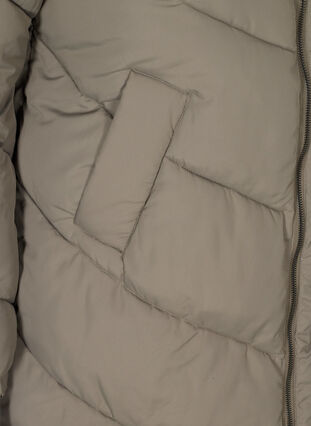 Pitkä korkeakauluksinen takki, Army Grey as sample, Packshot image number 3