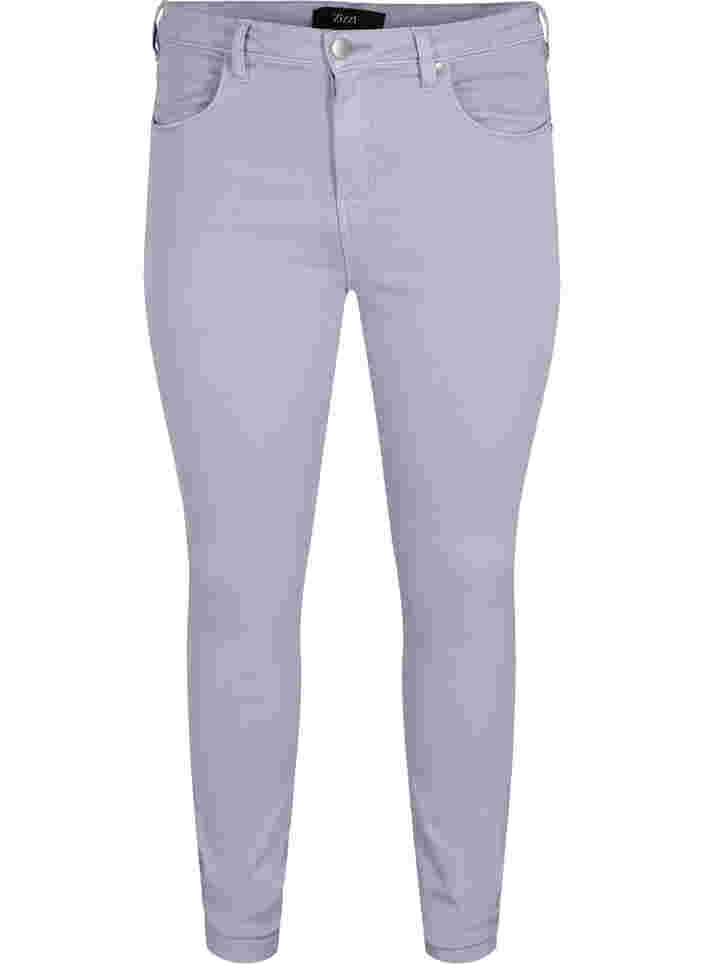 Korkeavyötäröiset super slim Amy farkut, Lavender, Packshot image number 0