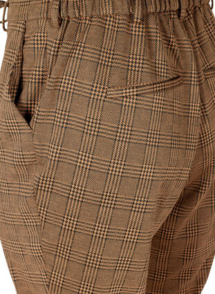 Kropatut Maddison-housut ruutukuviolla, Brown Check, Packshot image number 3