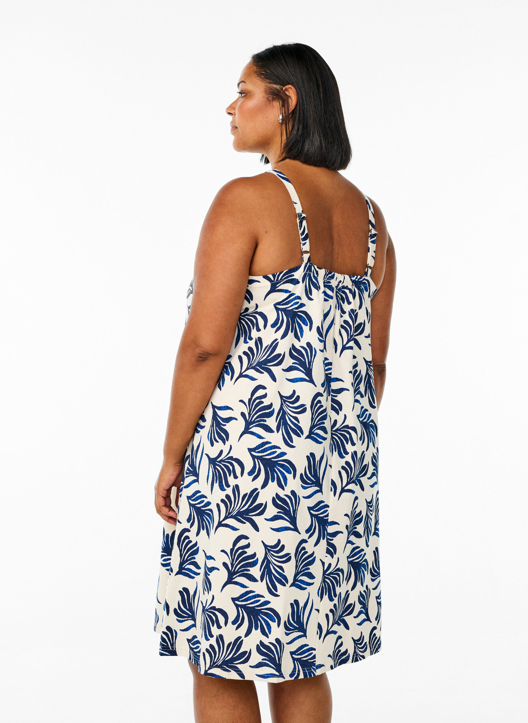 ZizziMidipituinen olkainmekko luomupuuvillaa, Valkoinen, Model image number 2