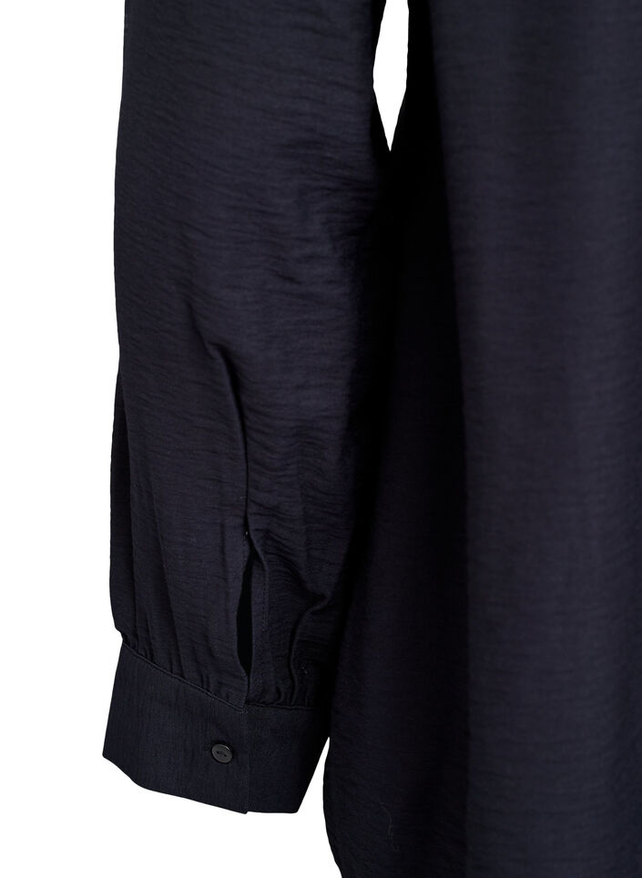 Viskoosipaita A-linjaisella leikkauksella, Musta, Packshot image number 3