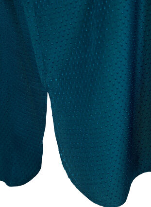 Lyhythihainen paitamekko pilkullisella tekstuurilla, Deep Teal, Packshot image number 3