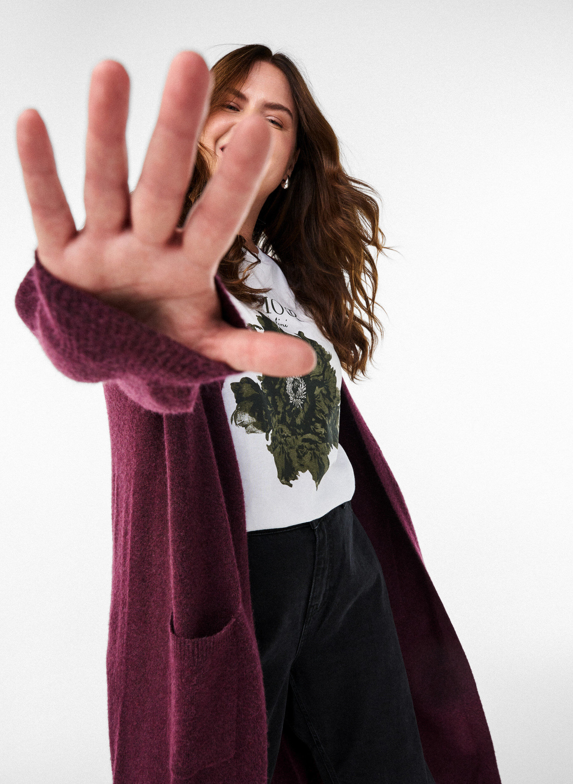 Zizzi Pitk&auml; neuletakki taskuilla, Punainen, Image image number 0