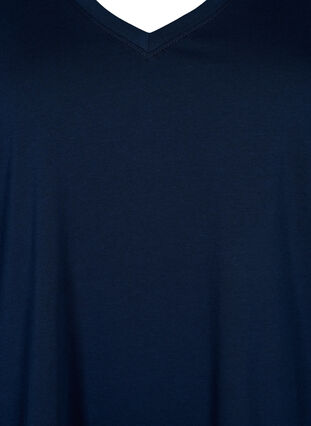 Puuvillainen t-paita v-pääntiellä, Navy Blazer, Packshot image number 2
