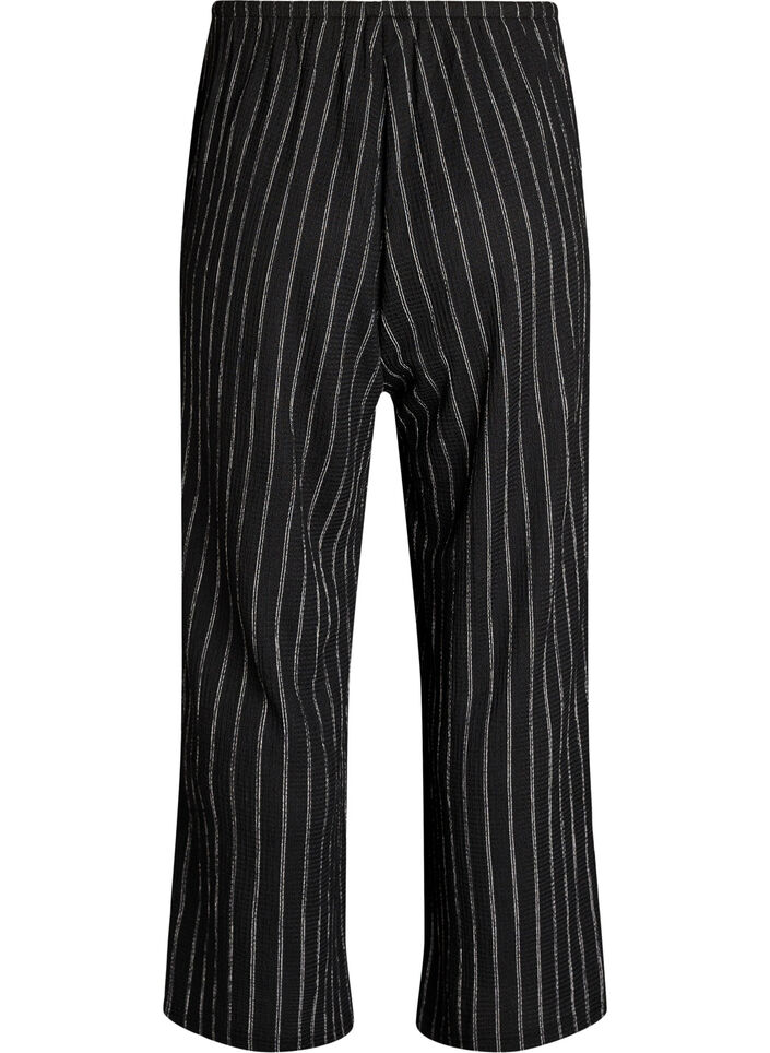 Leve&auml;lahkeiset housut kevyest&auml; teksturoidusta kankaasta, Musta, Packshot image number 1