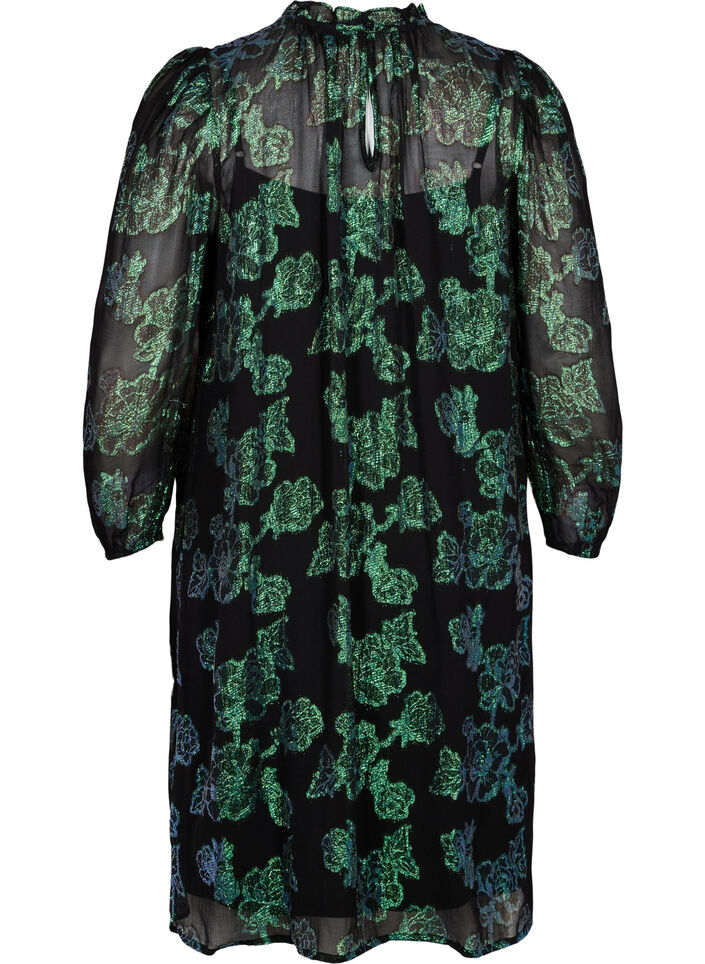 Kukallinen viskoosimekko lurexilla, Black w. Green Lurex, Packshot image number 1