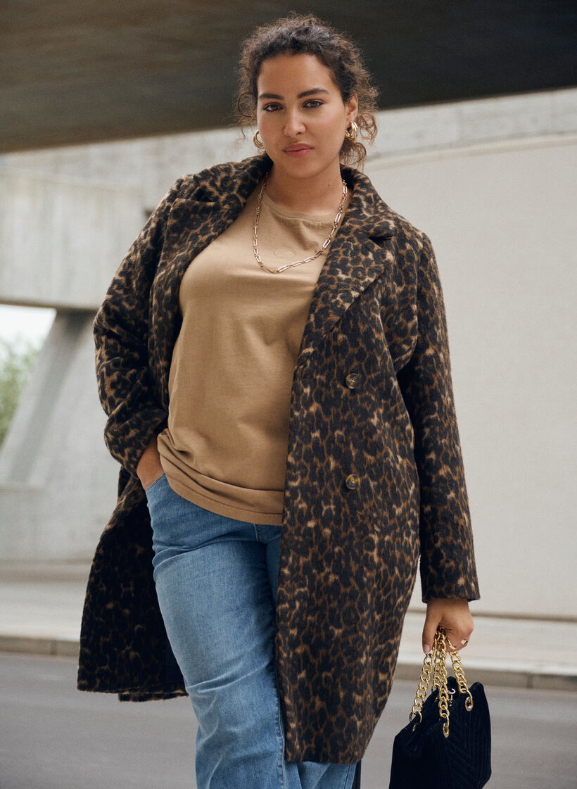 T-paita pestyllä lookilla orgaanista puuvillaa, Beige, Image