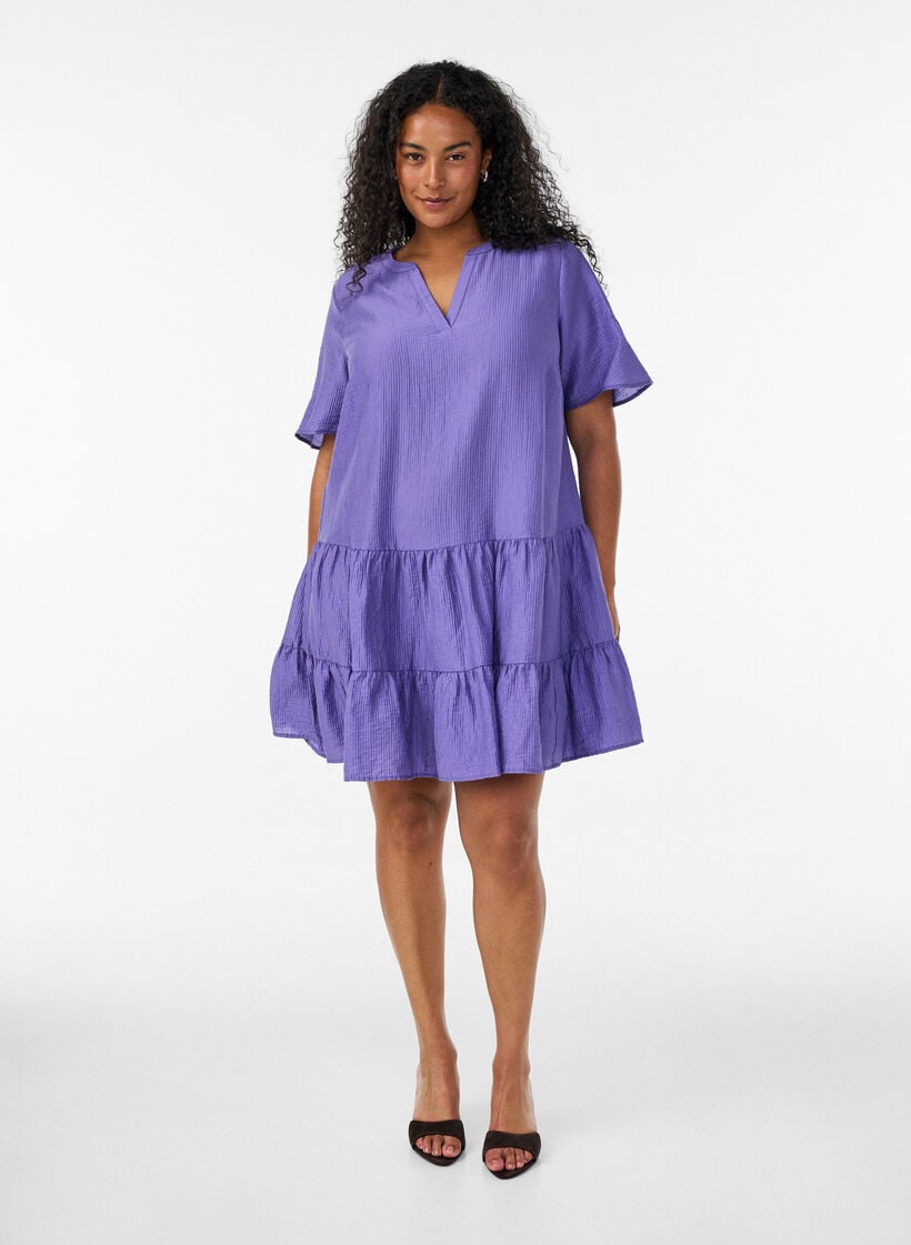 R&ouml;yhel&ouml;mekko A-linjaisella leikkauksella, Violetti, Model image number 1