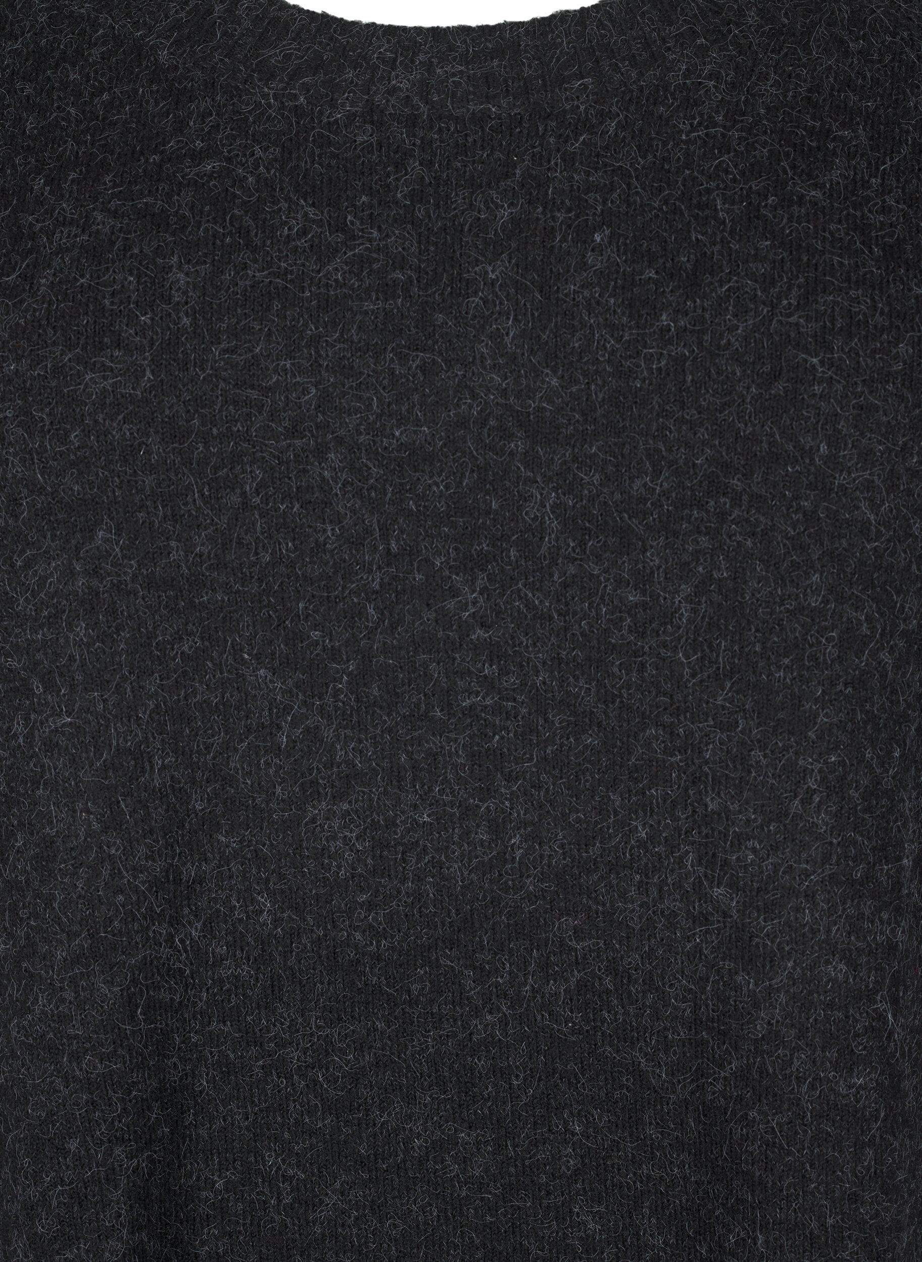 Zizzi Neulepusero helmiyksityiskohdilla, Dark Grey Melange, Packshot image number 2