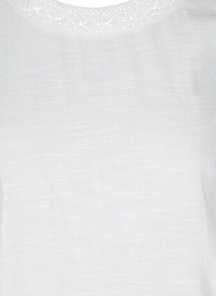 Tunika 3/4-hihoilla ja pitsillä, Bright White, Packshot image number 2