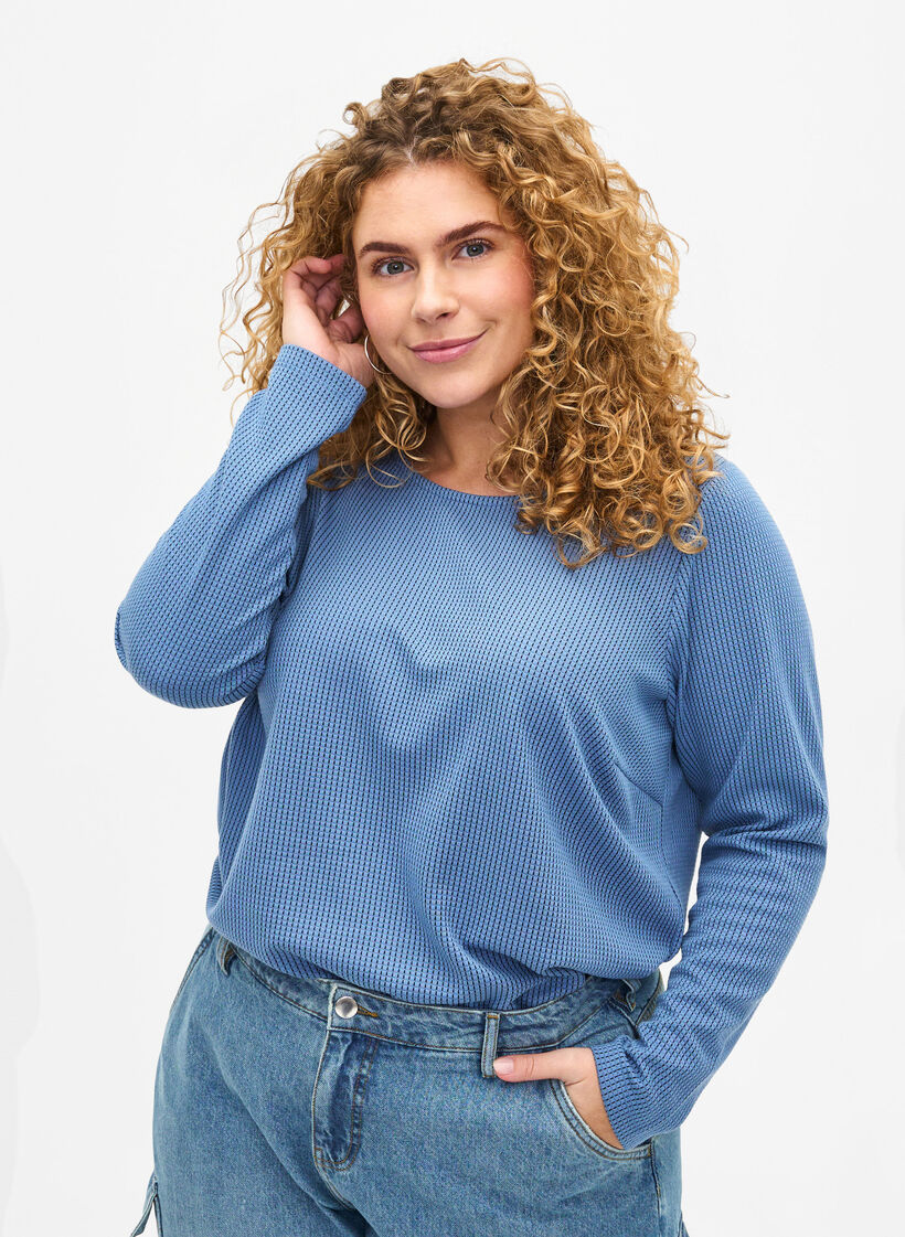 Teksturoitu A-linjainen pusero, Quiet Harbor, Model image number 0