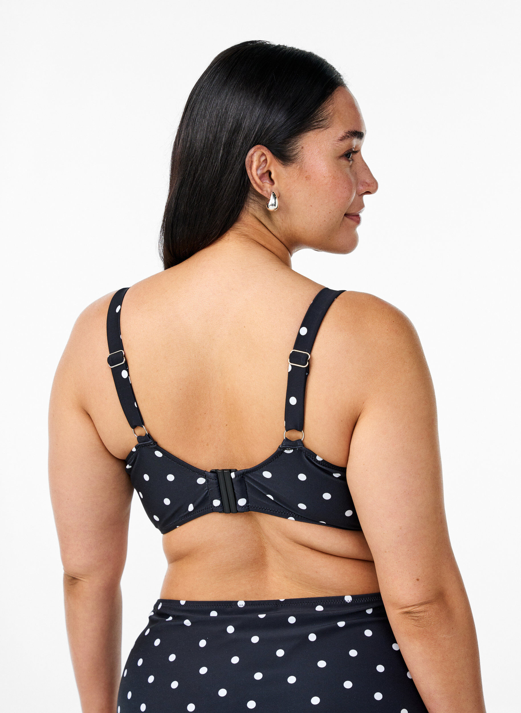 ZizziKaarituelliset bikiniyl&auml;osa kuosilla, Musta, Model image number 2