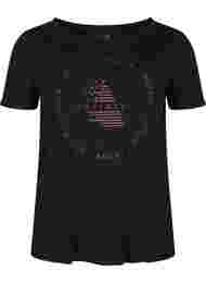 T-paita printillä treeniin , Black w. copper logo