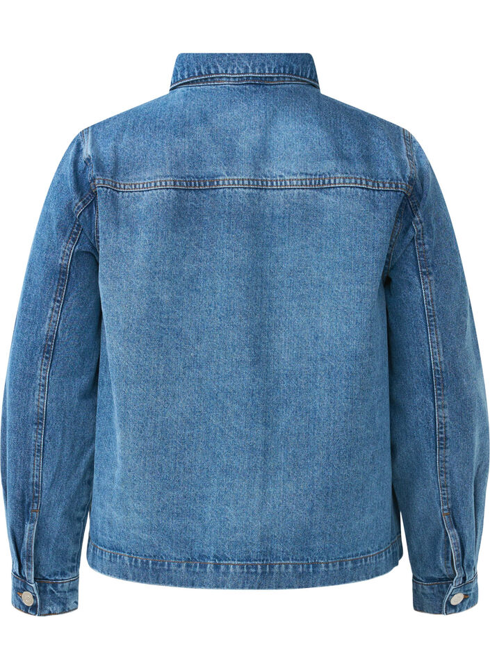 Farkkupaitatakki taskuilla, Blue Denim, Packshot image number 1