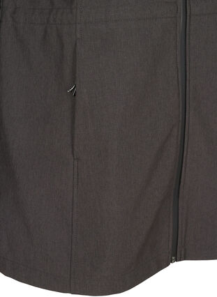 Softshell takki hupulla ja säädettävällä vyötäröllä, Dark Grey Melange, Packshot image number 3