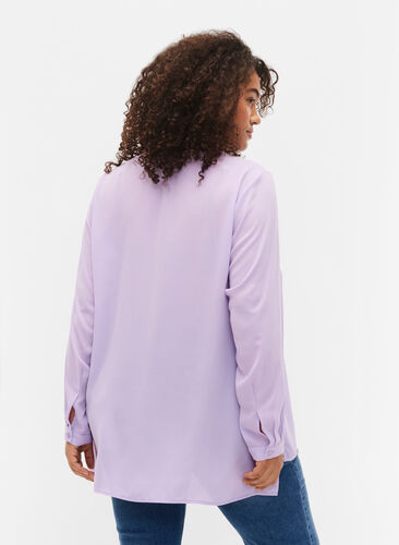 Pitkähihainen paita v-pääntiellä, Purple Rose, Model image number 1