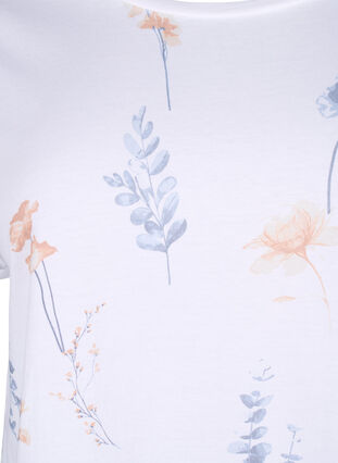 Kukkakuvioitu T-paita luomupuuvillaa, Bright W. AOP Flower, Packshot image number 2
