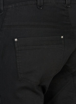 Slim fit farkkucaprit taskuilla, Black, Packshot image number 3