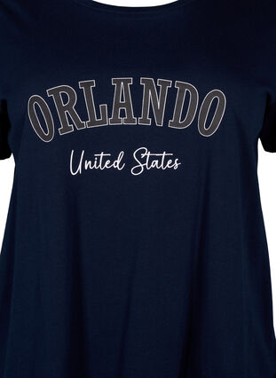 Puuvillainen T-paita tekstillä, Navy B. Orlando, Packshot image number 2