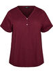 T-paita nappiyksityiskohdalla, Tumma Bordeaux, Packshot image number 0