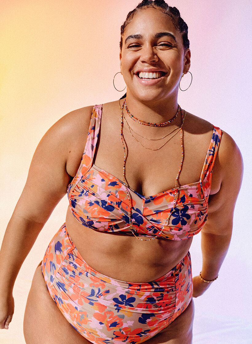 Bikiniyläosa kuosilla, Retro Flower, Image image number 0