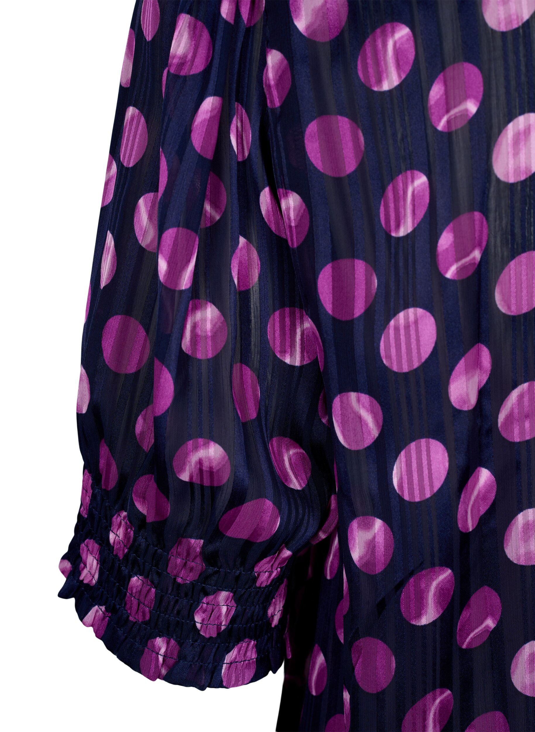 Zizzi Lyhythihainen painokuvioitu smokkirypytetty pusero, Medieval Bl. Dot AOP, Packshot image number 3