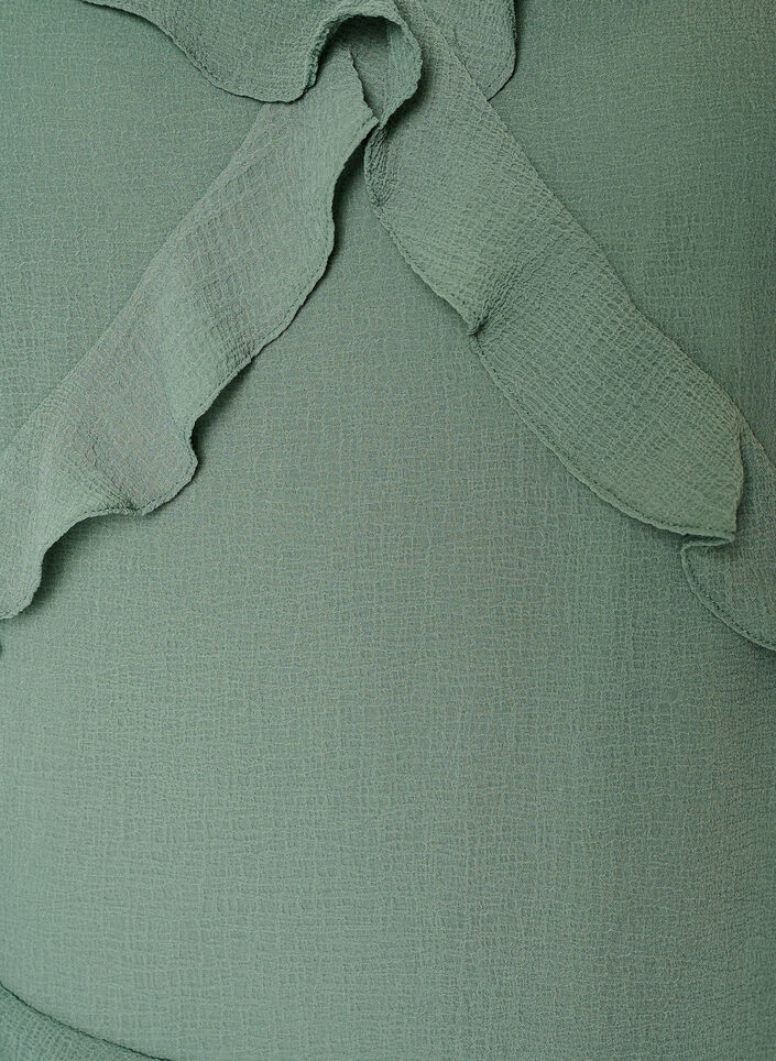 Chiffonmekko ep&auml;symmetrisill&auml; r&ouml;yhel&ouml;ill&auml;, Vihre&auml;, Packshot image number 2