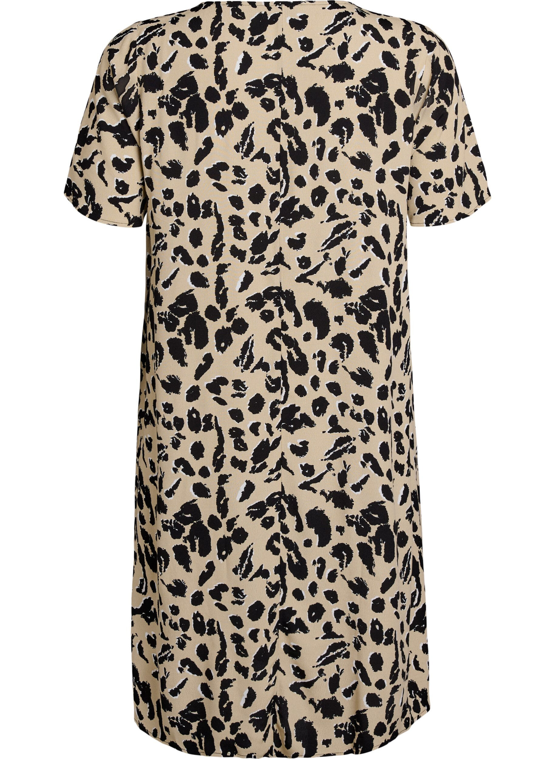 Zizzi Viskoosi A-linjainen mekko, Beige, Packshot image number 1