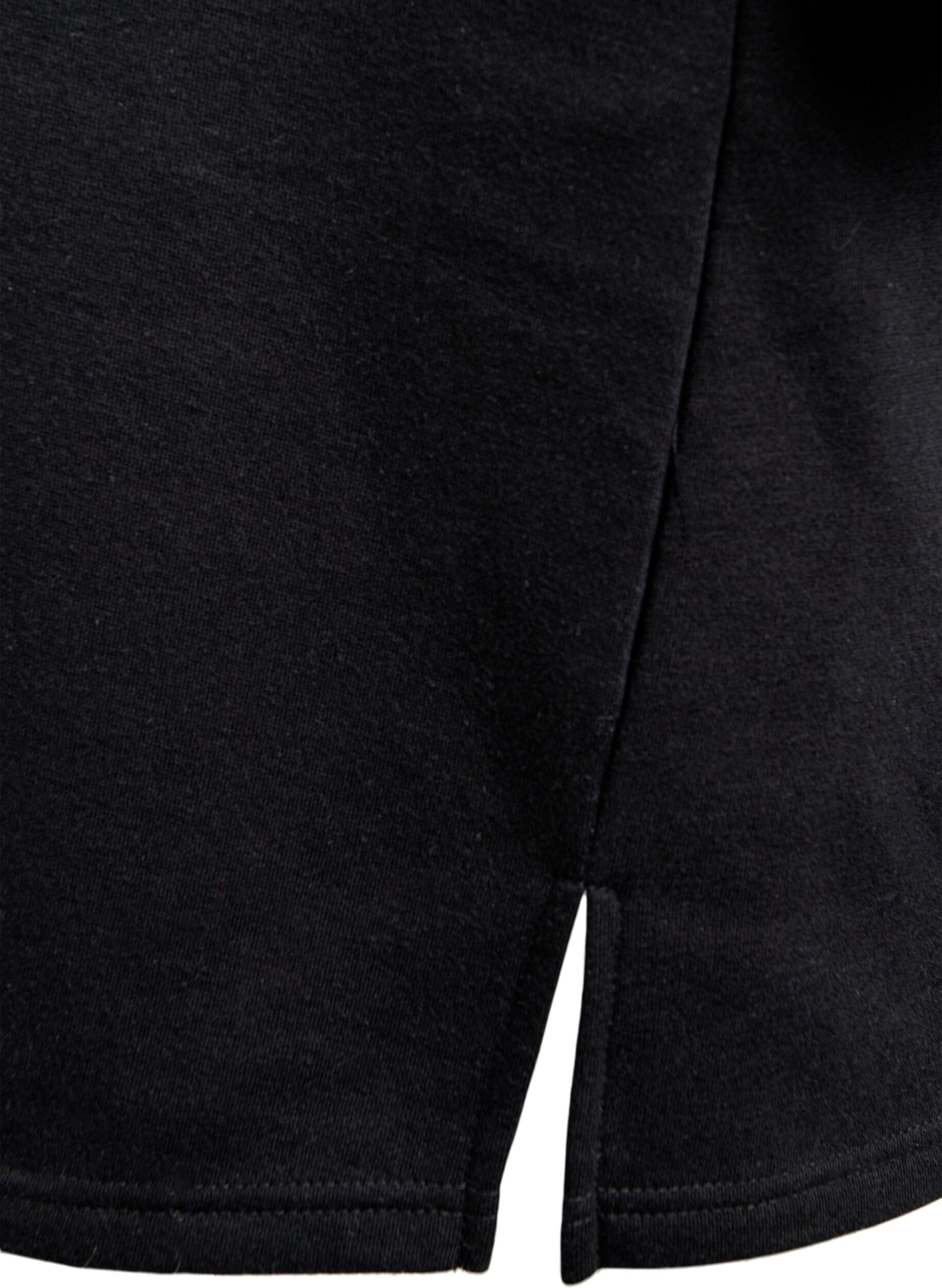 Zizzi Polvimittainen swetarimekko hapsuilla, Musta, Packshot image number 3