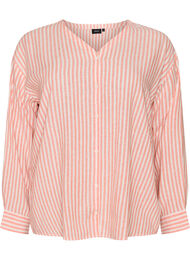 Pusero pellavaa ja viskoosia V-p&auml;&auml;ntiell&auml;, Oranssi