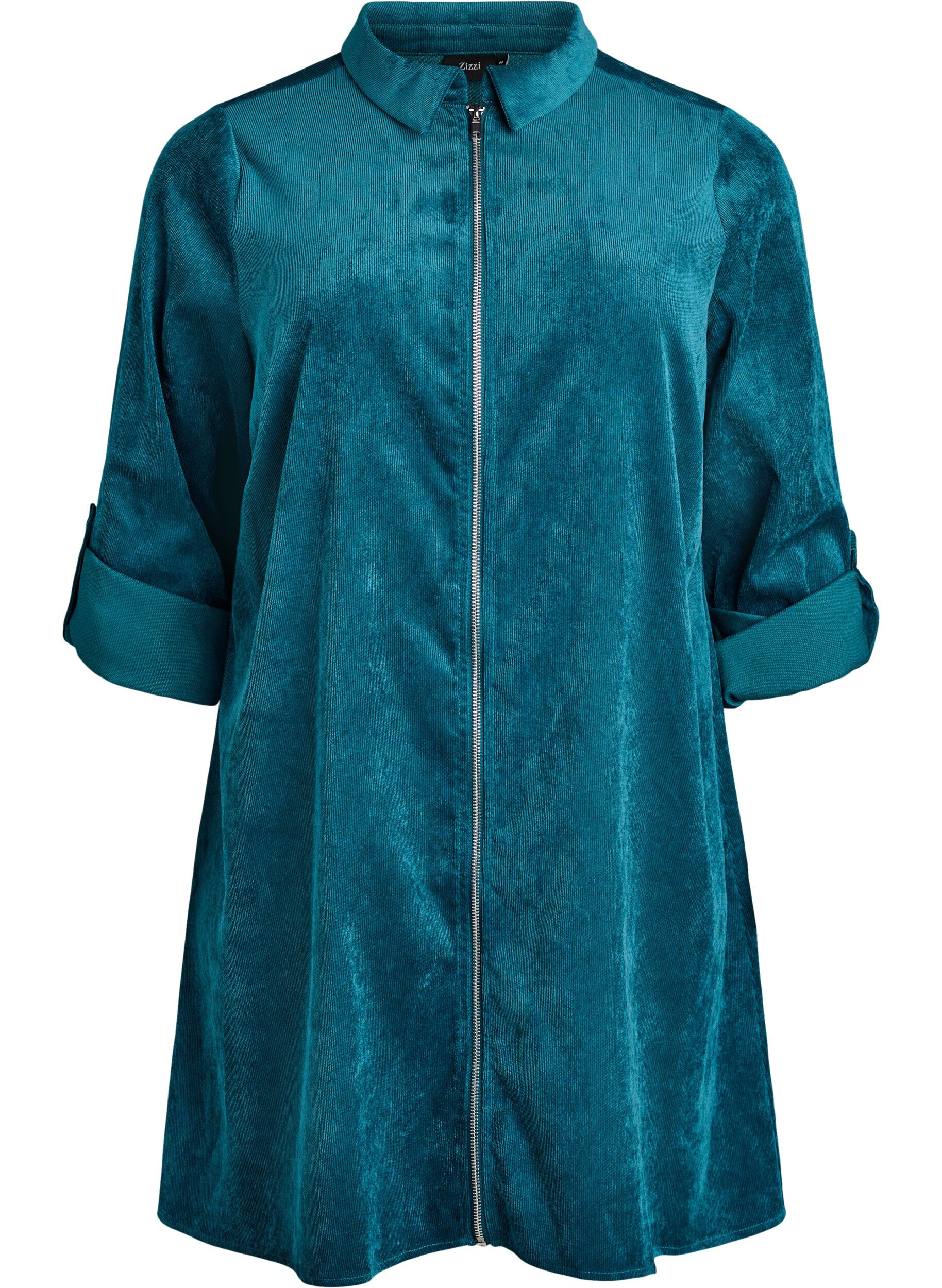 Vakosamettimekko vetoketjulla ja 3/4-hihoilla