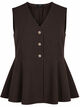 Raitakuvioinen liivi peplum-helmalla, Ruskea, Packshot image number 0