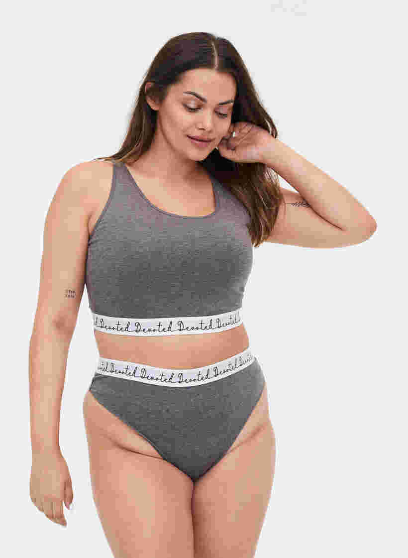Meleeratut rintaliivit säädettävillä olkaimilla , Dark Grey Melange, Model image number 2