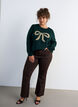 Neule glitterirusetilla, Vihre&auml;, Model image number 1