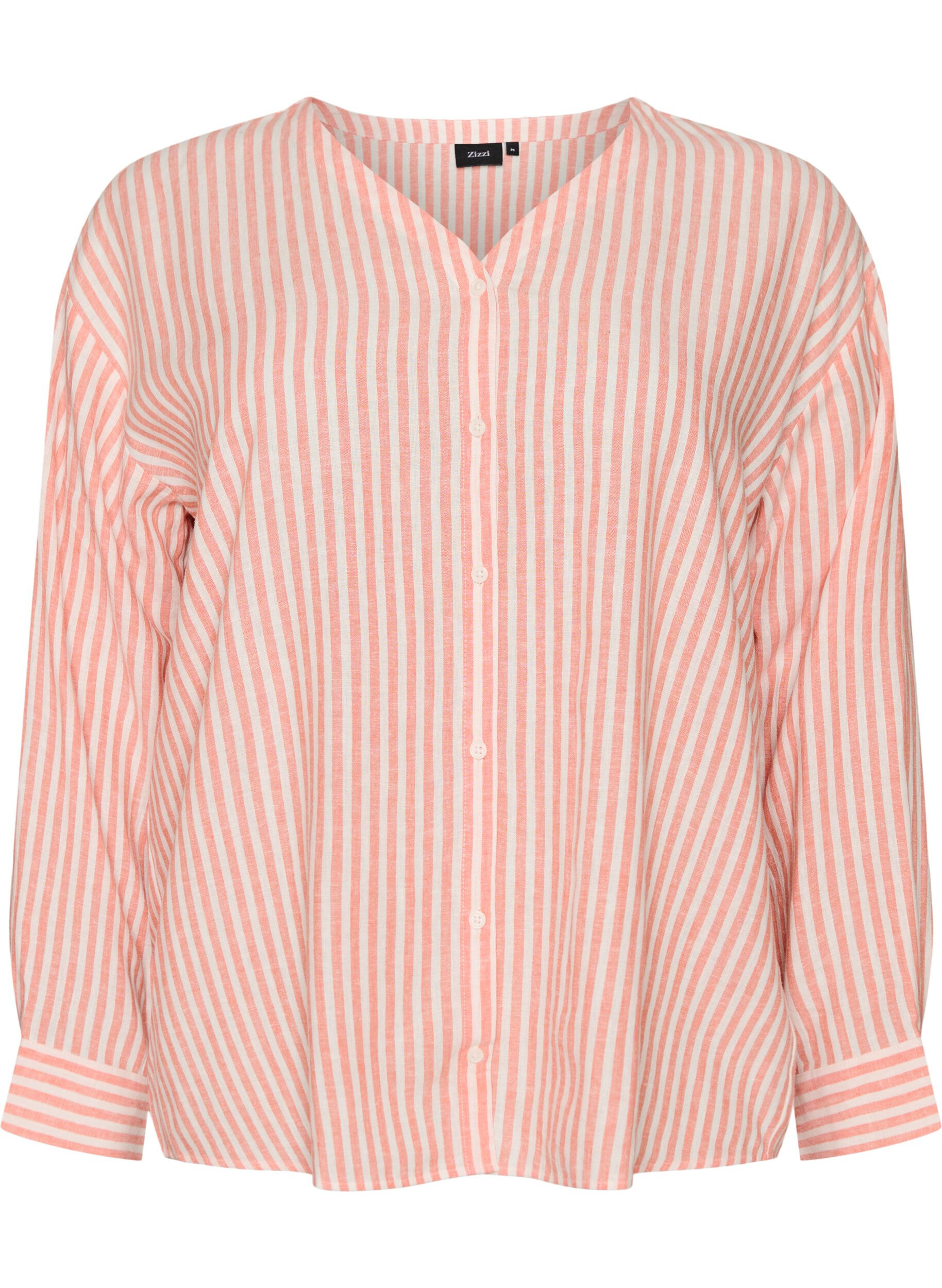 Pusero pellavaa ja viskoosia V-p&auml;&auml;ntiell&auml;