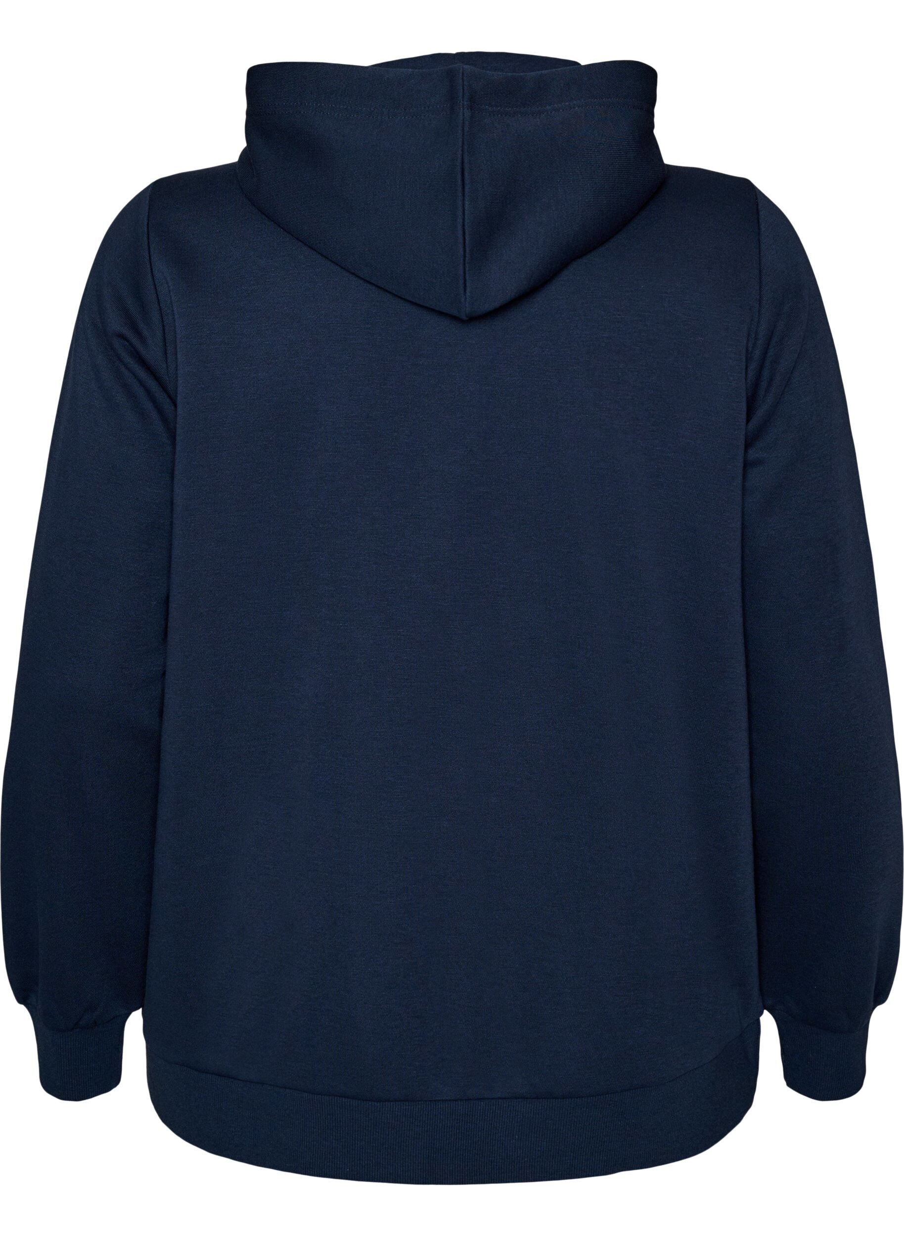 ZizziHupullinen collegepaita vetoketjulla ja taskuilla, Sininen, Packshot image number 1