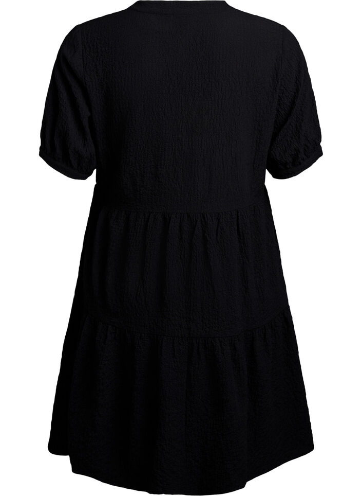 Lyhyt A-linjainen mekko, Musta, Packshot image number 1