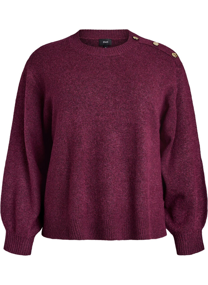 Neulepusero nappiyksityiskohdalla, Tumma Bordeaux, Packshot image number 0