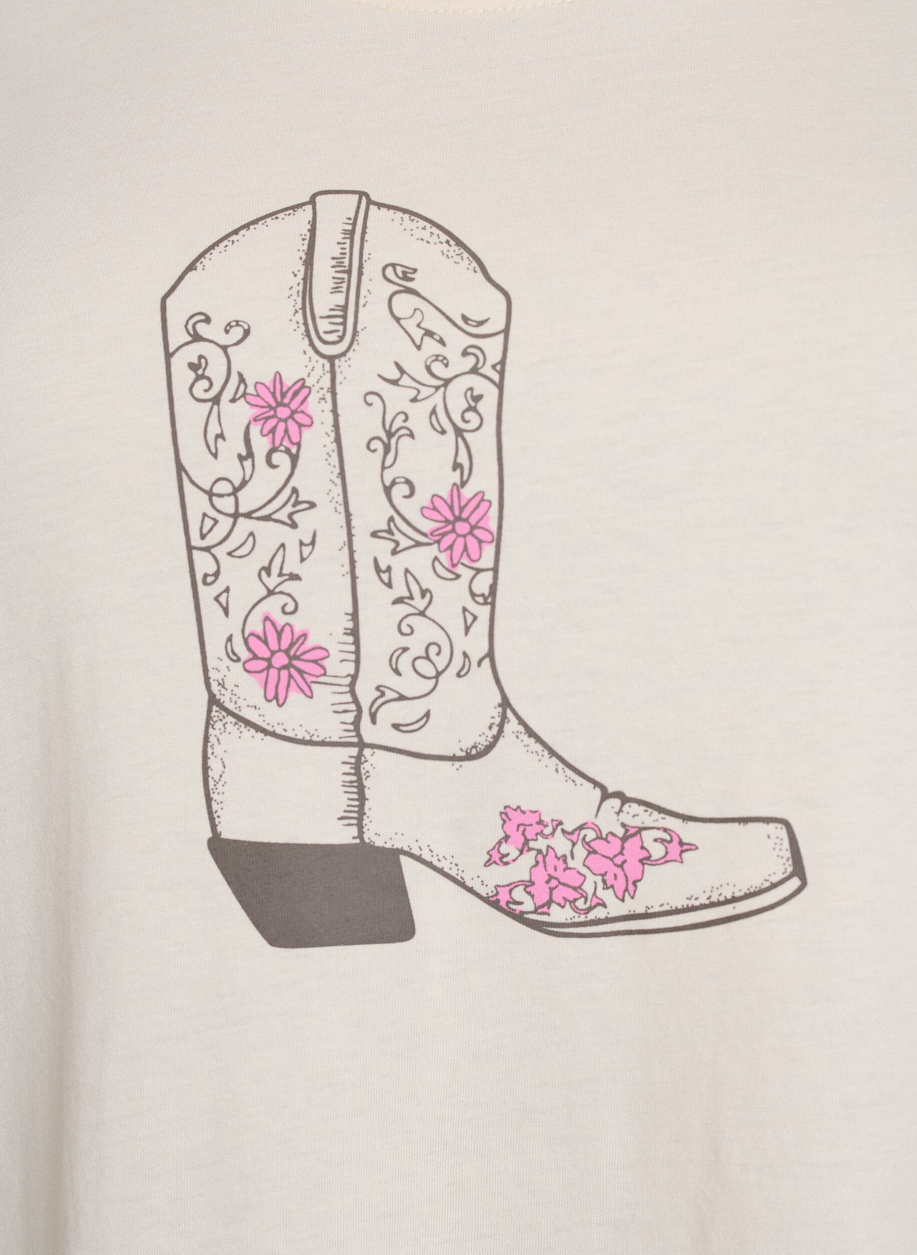 Zizzi FLASH - T-paita printill&auml;, Vanilja, Packshot image number 2