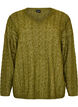 Neulepusero palmikkoneuleella ja V-p&auml;&auml;ntiell&auml;, Vihre&auml;, Packshot image number 0