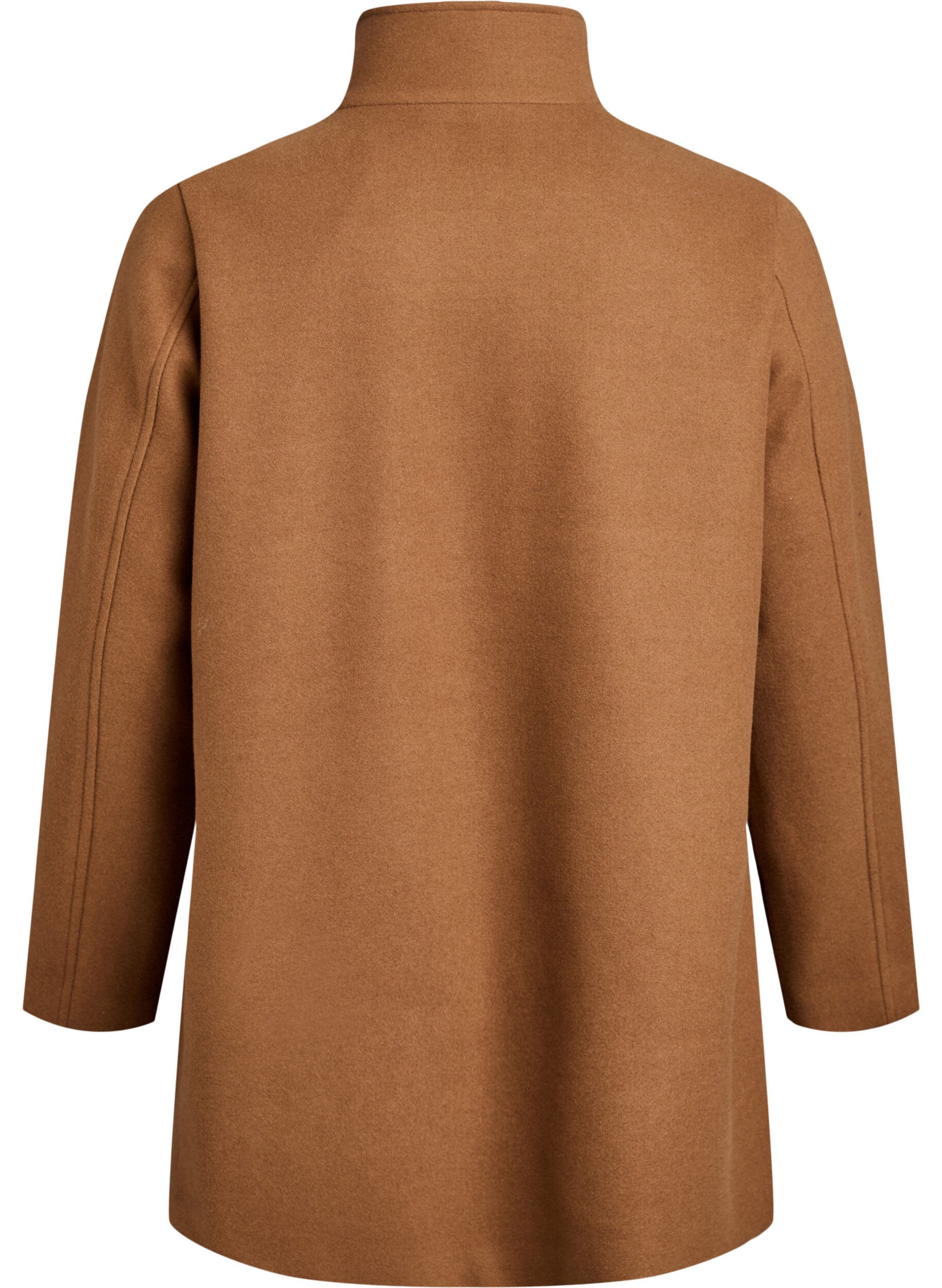 Zizzi Lyhyt takki A-linjaisella leikkauksella, Ruskea, Packshot image number 1