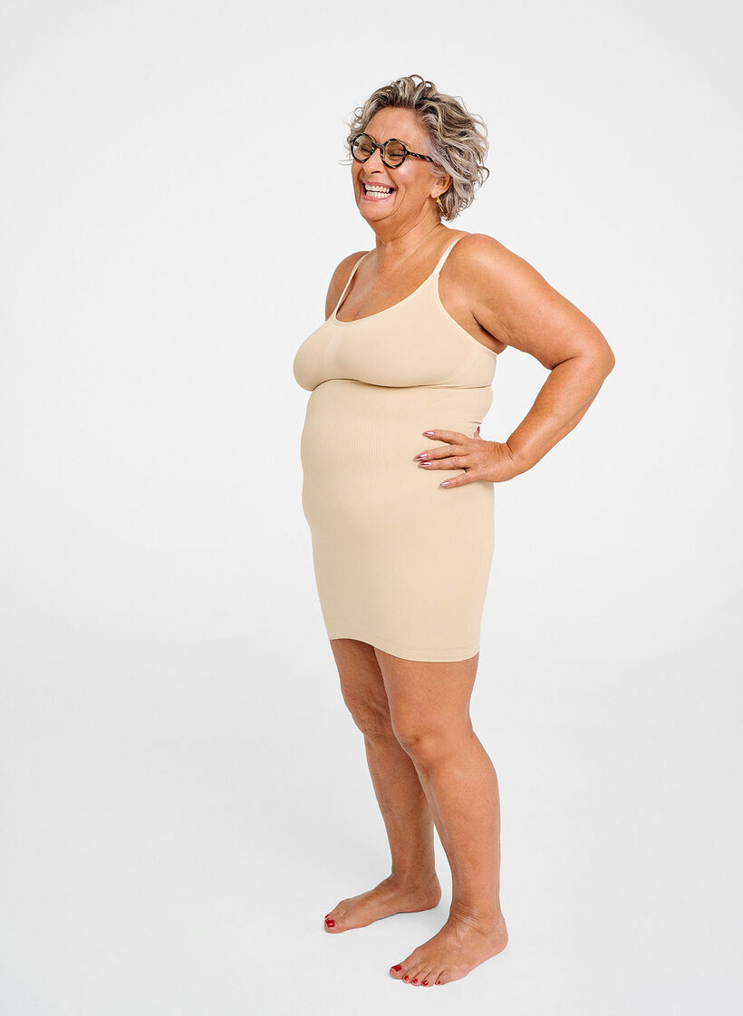 Shapewear-mekko ohuilla olkaimilla, Beige, Image