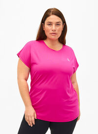 Lyhythihainen t-paita treeniin, Neon Pink Glo, Model